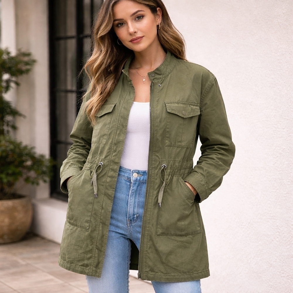 Feank And Oak Olive Green Women's Utility Jacket Size S
